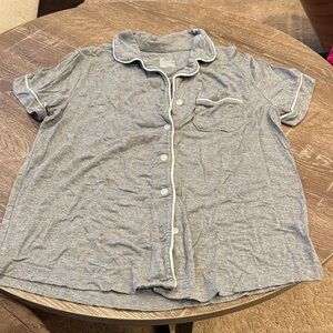 Gilligan & O'Malley Gray Button Down Shirt with White Trim